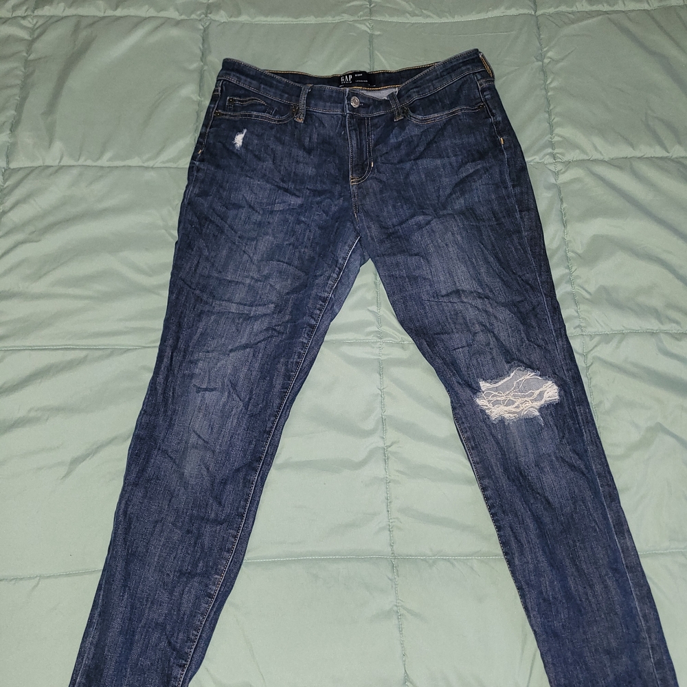 GAP Women's Blue Distressed Jeans